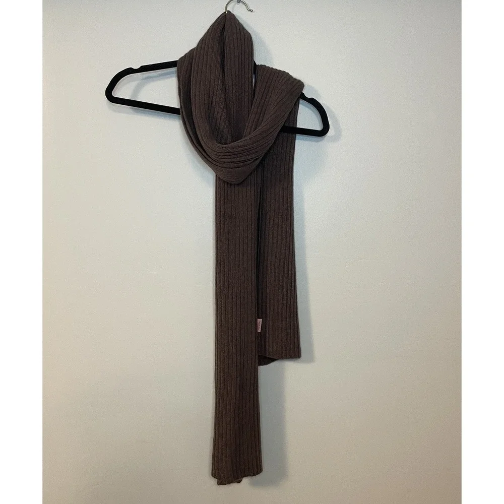 Theodora & Callum Oversized Brown Scarf Warm EUC‎